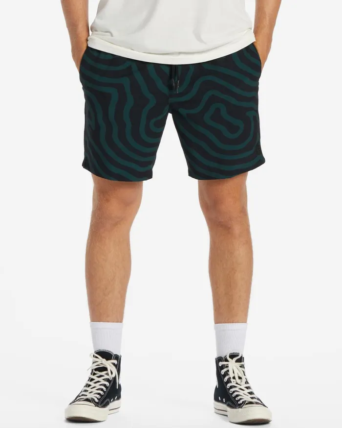 Billabong Shorts Men ADiv Surftrek Elastic Waist Shorts 17034 Dark Forest