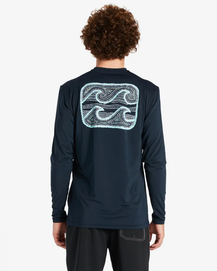 Billabong Shorts Men Crayon Wave Long Sleeve UPF 50 Surf TShirt Navy Billabong Shorts Men Crayon Wave Long Sleeve UPF 50 Surf TShirt Navy