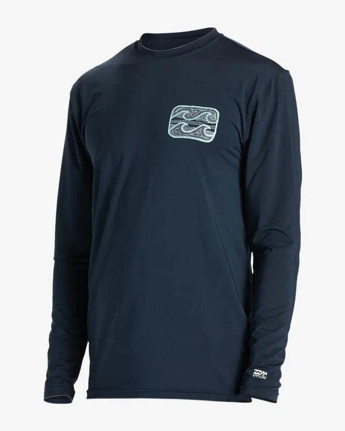 Billabong Shorts Men Crayon Wave Long Sleeve UPF 50 Surf TShirt Navy Billabong Shorts Men Crayon Wave Long Sleeve UPF 50 Surf TShirt Navy