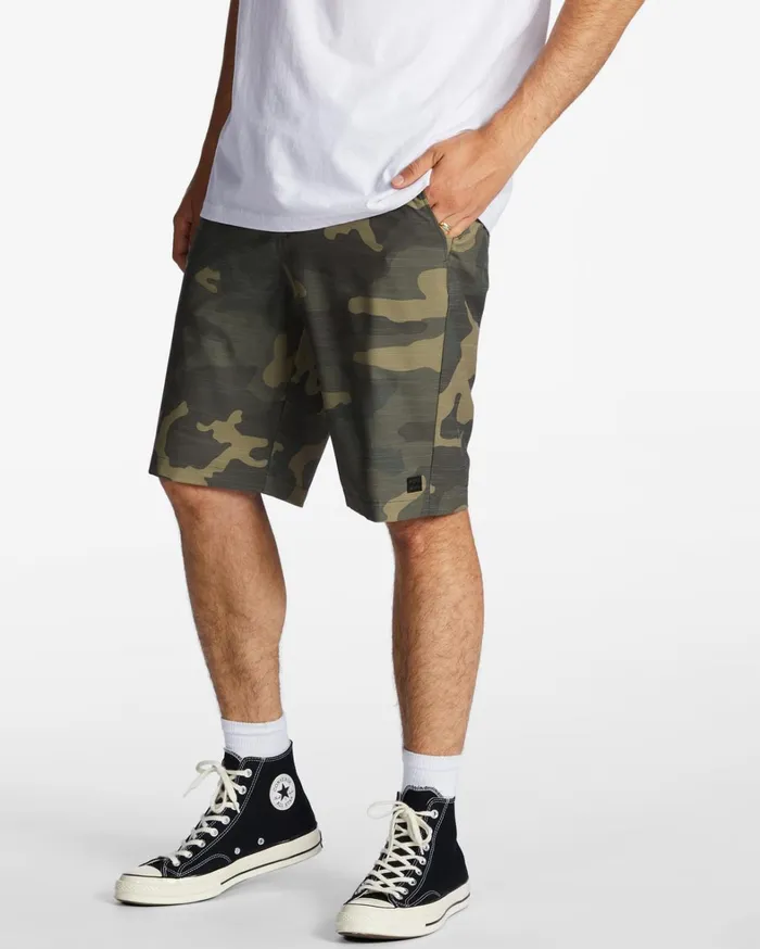 Billabong Shorts Men Crossfire Slub Submersible Shorts 21034 Green Camo Billabong Shorts Men Crossfire Slub Submersible Shorts 21034 Green Camo