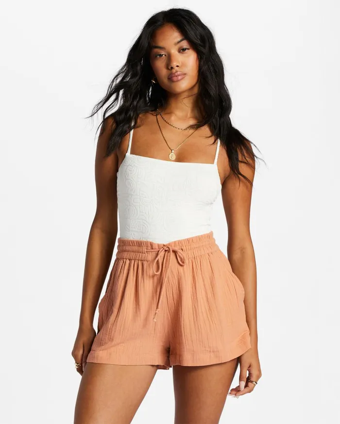 Billabong Shorts Women Day Tripper Elastic Shorts Rose Dawn