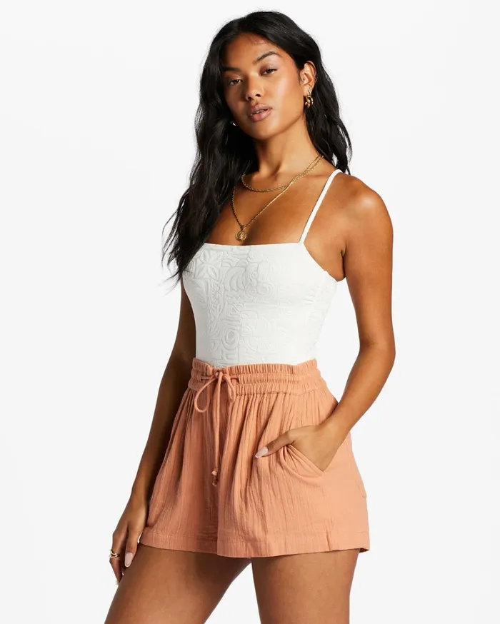 Billabong Shorts Women Day Tripper Elastic Shorts Rose Dawn Billabong Shorts Women Day Tripper Elastic Shorts Rose Dawn
