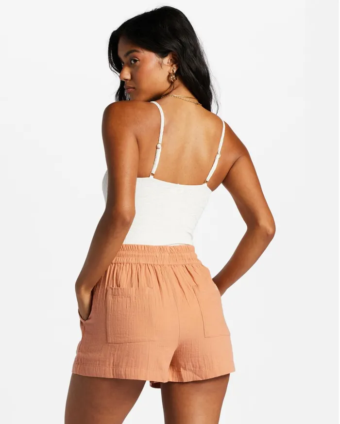 Billabong Shorts Women Day Tripper Elastic Shorts Rose Dawn Billabong Shorts Women Day Tripper Elastic Shorts Rose Dawn