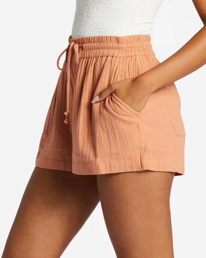 Billabong Shorts Women Day Tripper Elastic Shorts Rose Dawn Billabong Shorts Women Day Tripper Elastic Shorts Rose Dawn