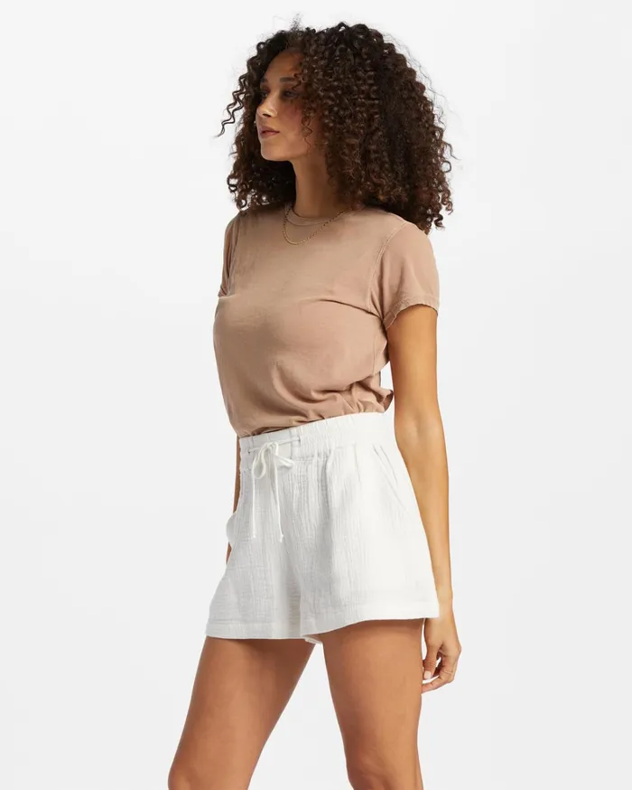 Billabong Shorts Women Day Tripper Elastic Shorts Salt Crystal Billabong Shorts Women Day Tripper Elastic Shorts Salt Crystal