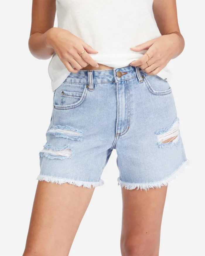 Billabong Shorts Women How Bout That Denim Shorts Indigo Rinse Billabong Shorts Women How Bout That Denim Shorts Indigo Rinse