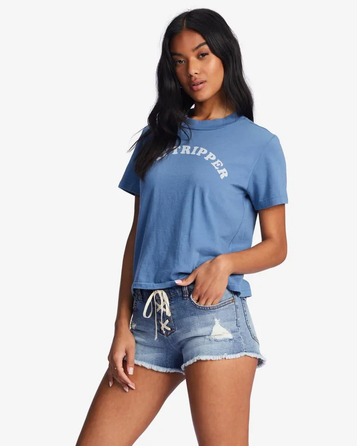 Billabong Shorts Women Lite Hearted Denim Shorts Beach Blue Billabong Shorts Women Lite Hearted Denim Shorts Beach Blue