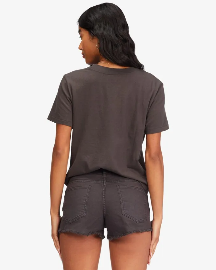 Billabong Shorts Women Lite Hearted Denim Shorts Off Black 1 Billabong Shorts Women Lite Hearted Denim Shorts Off Black 1