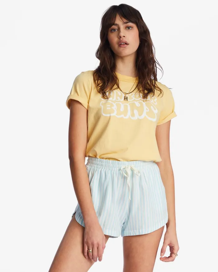 Billabong Shorts Women Road Trippin Elastic Waist Shorts Lit Skies