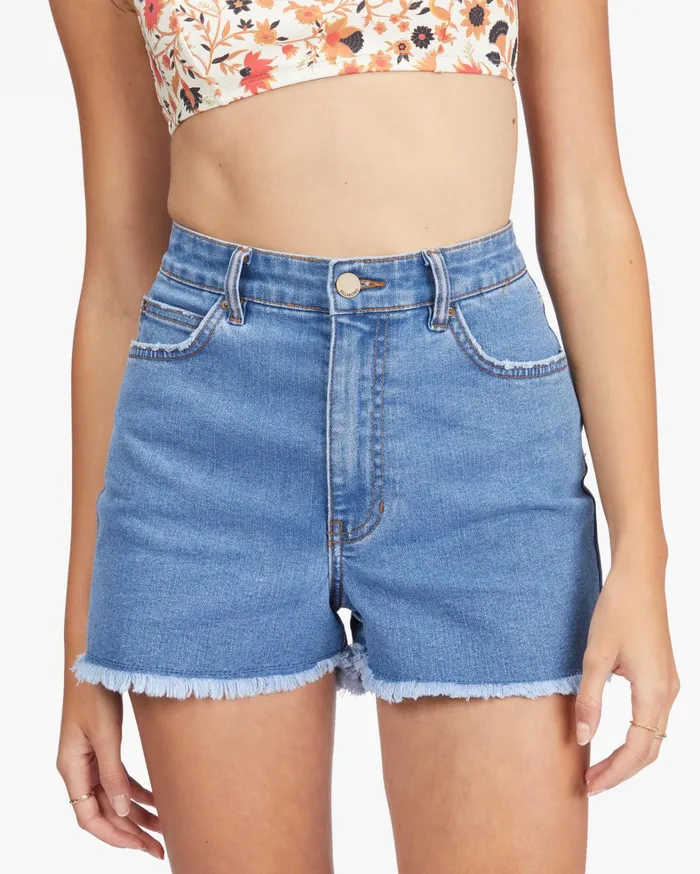 Billabong Shorts Women So Cheeky Denim Shorts Costa Blue Billabong Shorts Women So Cheeky Denim Shorts Costa Blue