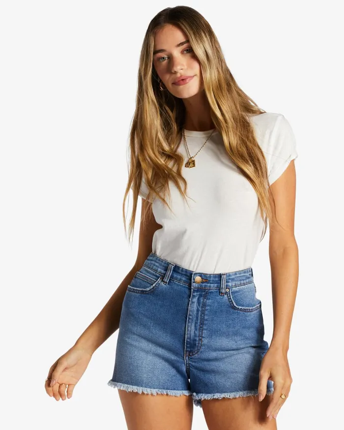 Billabong Shorts Women So Cheeky Denim Shorts Dark Denim