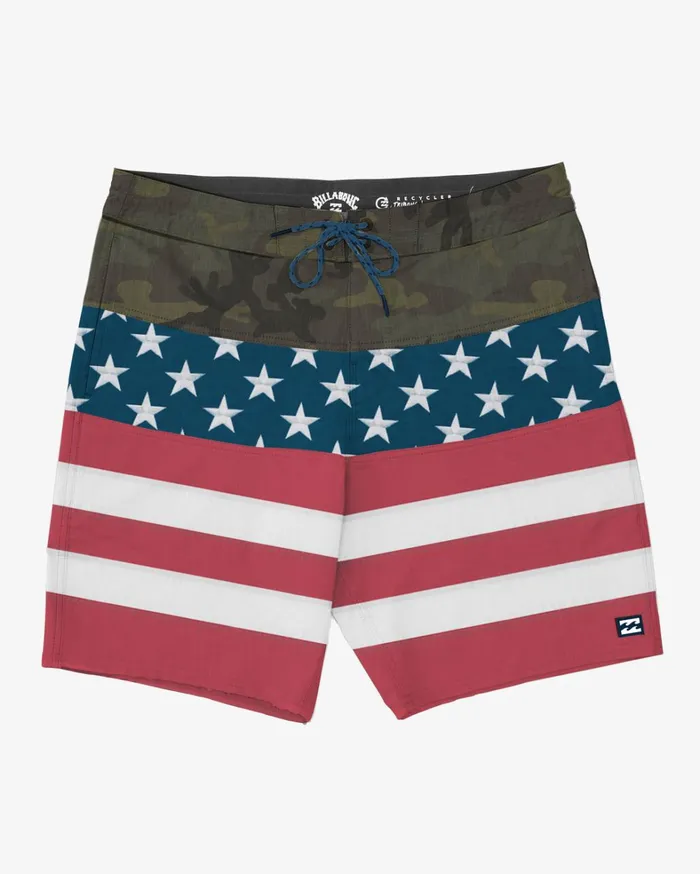 Billabong Side Pockets Men Stars Stripes Tribong Lo Tide Boardshorts 19034 Red White Blue Billabong Side Pockets Men Stars Stripes Tribong Lo Tide Boardshorts 19034 Red White Blue