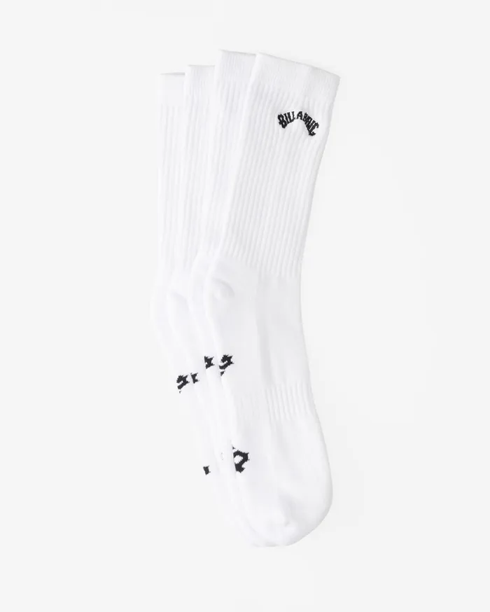 Billabong Socks Men 2Pack Core Crew Socks White Billabong Socks Men 2Pack Core Crew Socks White