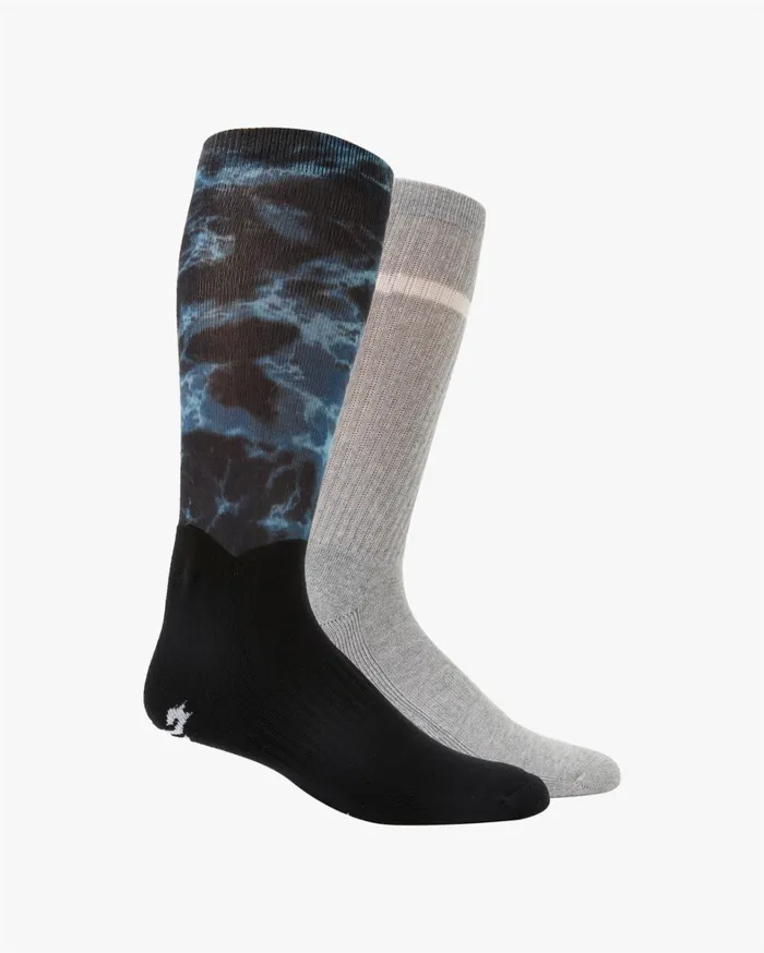 Billabong Socks Men 2 Pack Ocean Dye Crew Socks Black