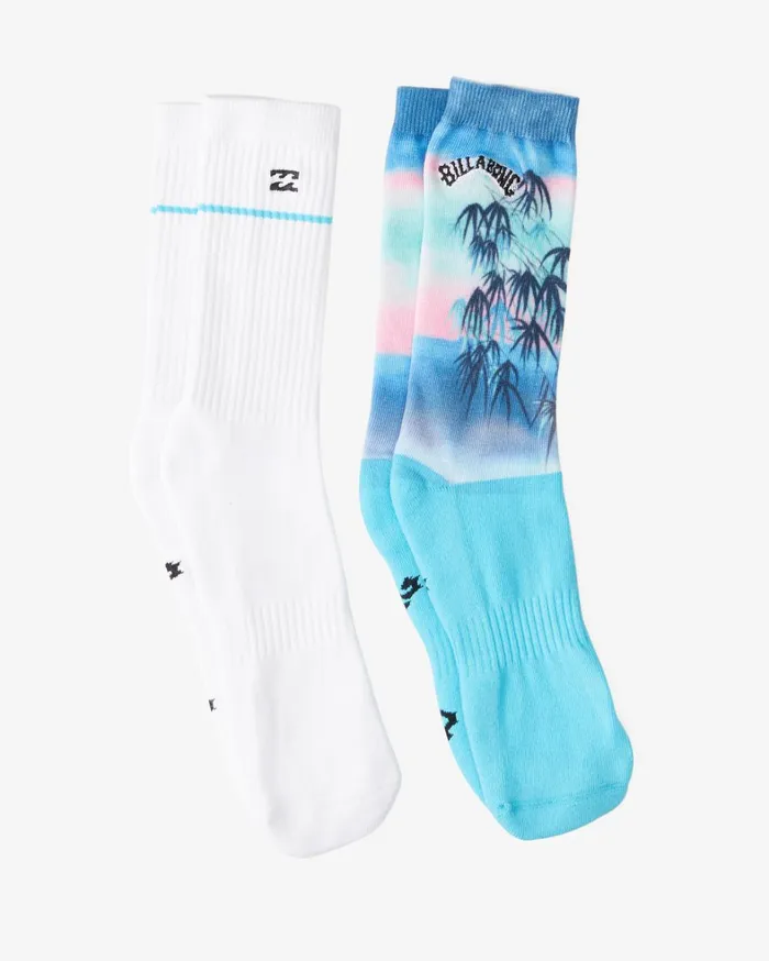 Billabong Socks Men 2Pack TieDye Crew Socks Blue