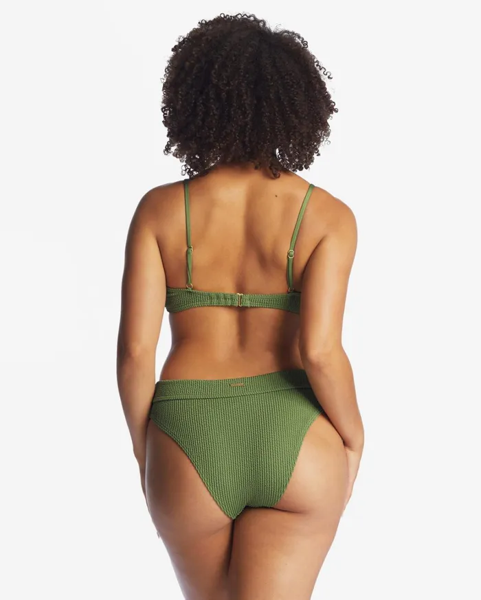 Billabong Solid Swimwear Women Summer High Maui Rider Bikini Bottoms Fern