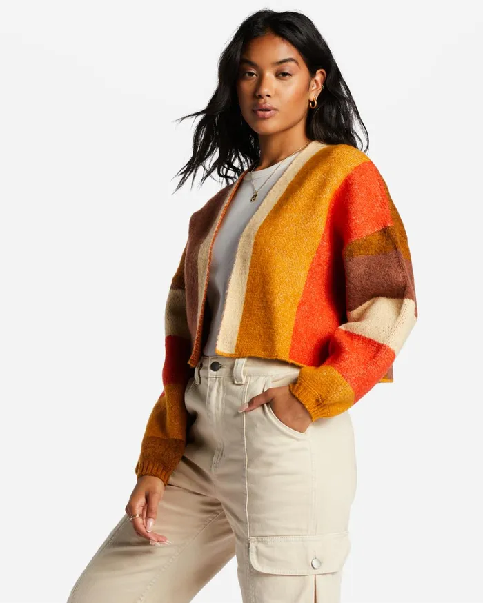 Billabong Sweaters Women Block Out Cardigan Multi Billabong Sweaters Women Block Out Cardigan Multi