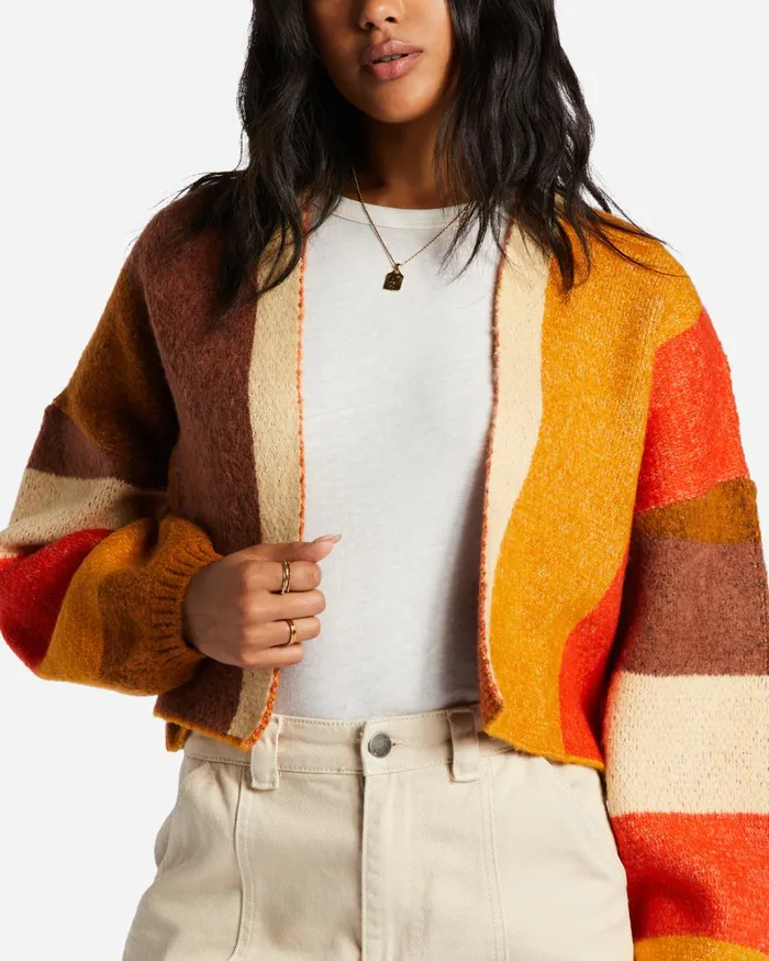 Billabong Sweaters Women Block Out Cardigan Multi Billabong Sweaters Women Block Out Cardigan Multi