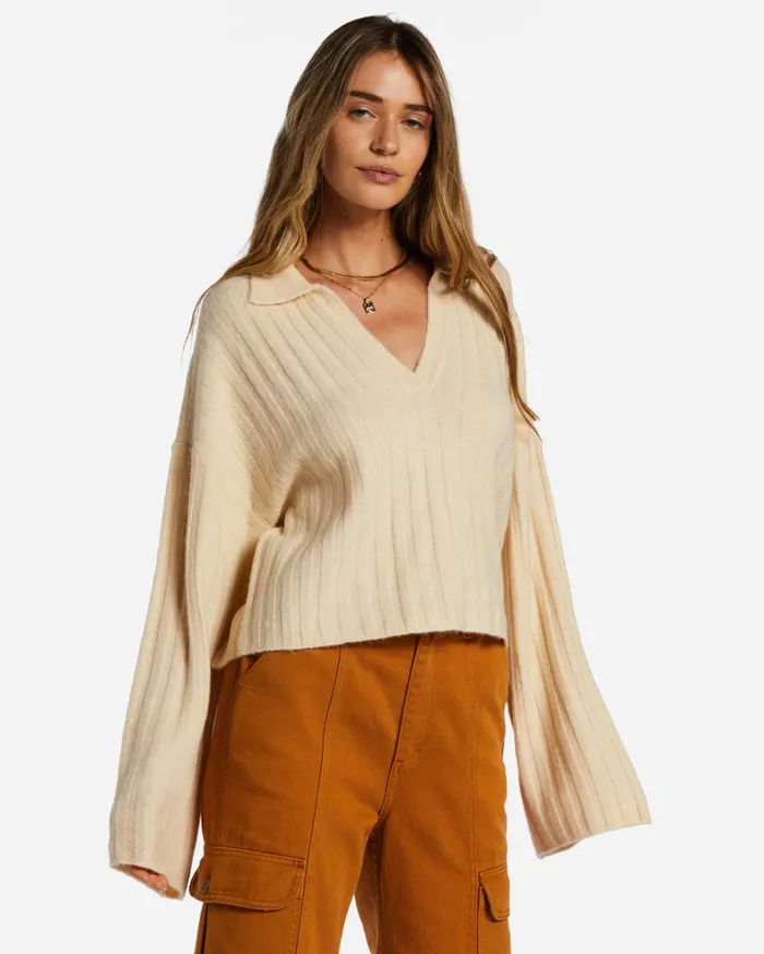 Billabong Sweaters Women Flip Out Cropped Sweater White Cap 1 Billabong Sweaters Women Flip Out Cropped Sweater White Cap 1