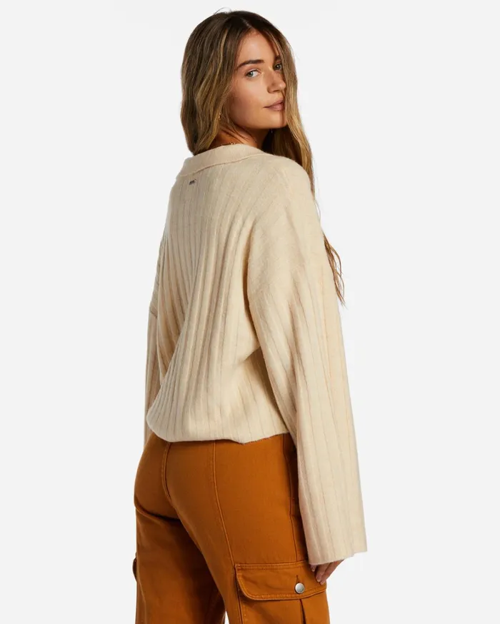 Billabong Sweaters Women Flip Out Cropped Sweater White Cap 1 Billabong Sweaters Women Flip Out Cropped Sweater White Cap 1