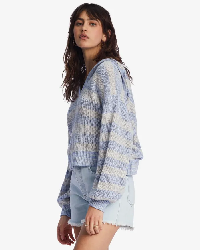 Billabong Sweaters Women Mas Amor Hooded VNeck Sweater Good Tides Billabong Sweaters Women Mas Amor Hooded VNeck Sweater Good Tides