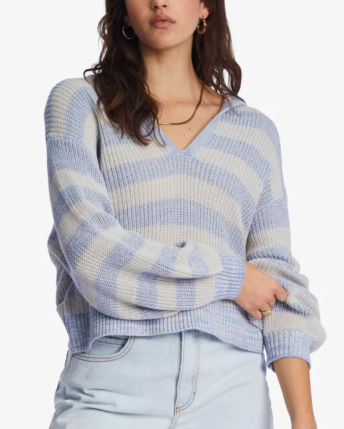 Billabong Sweaters Women Mas Amor Hooded VNeck Sweater Good Tides Billabong Sweaters Women Mas Amor Hooded VNeck Sweater Good Tides