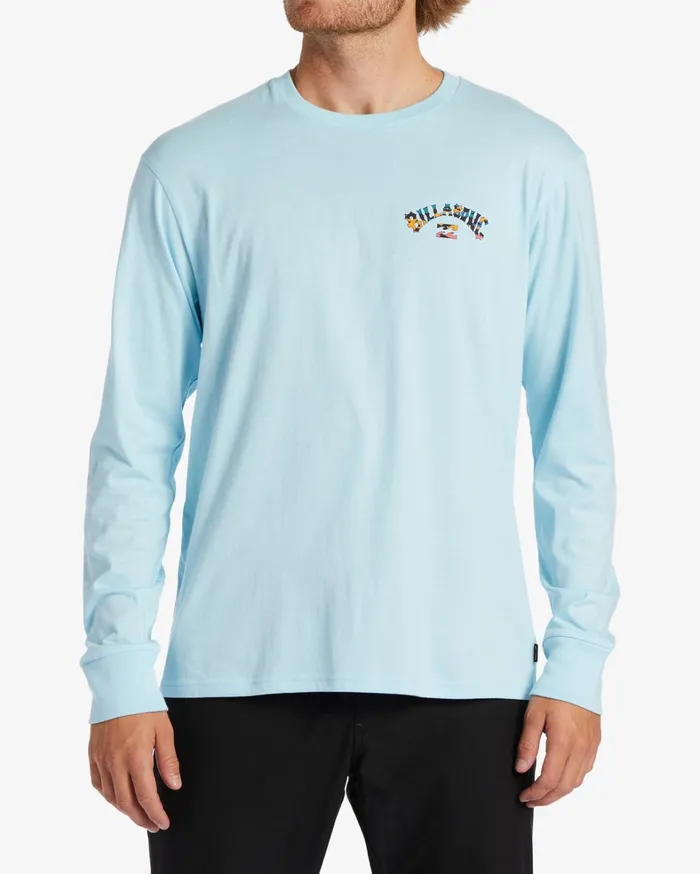 Billabong TShirts Men Arch Fill Long Sleeve TShirt Coastal Blue