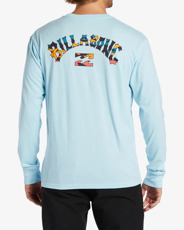 Billabong TShirts Men Arch Fill Long Sleeve TShirt Coastal Blue Billabong TShirts Men Arch Fill Long Sleeve TShirt Coastal Blue