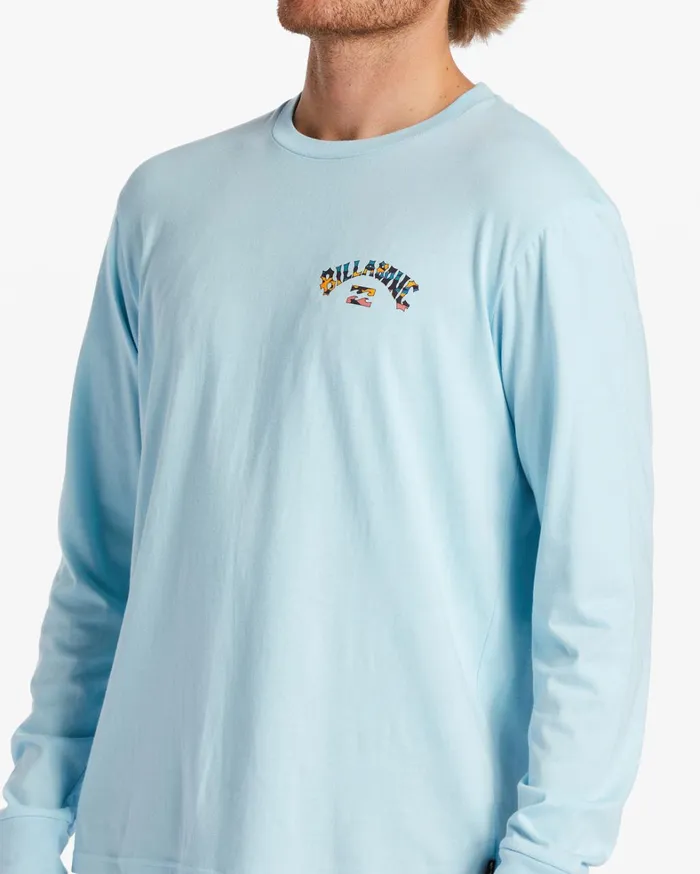 Billabong TShirts Men Arch Fill Long Sleeve TShirt Coastal Blue Billabong TShirts Men Arch Fill Long Sleeve TShirt Coastal Blue