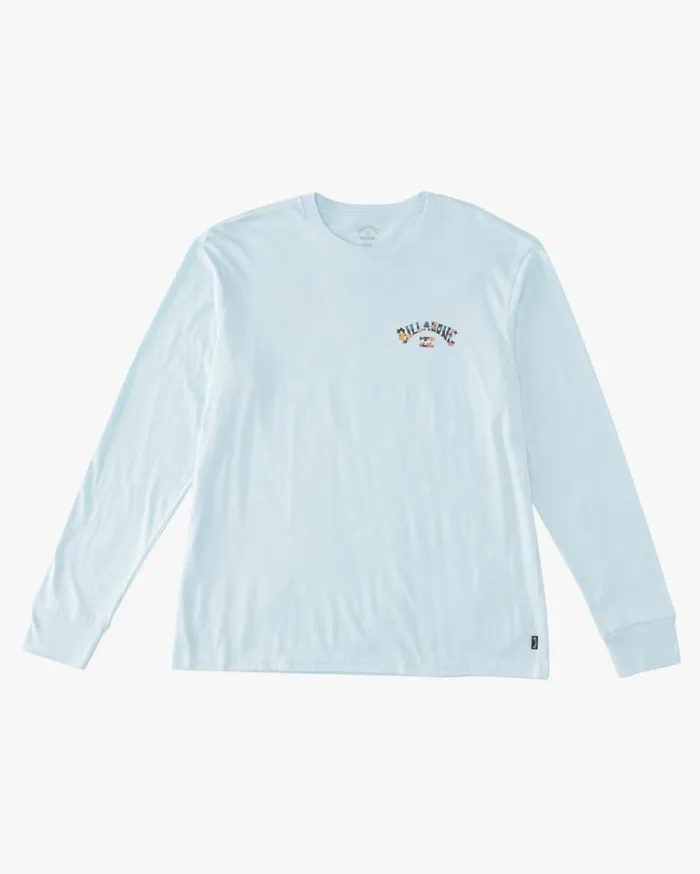 Billabong TShirts Men Arch Fill Long Sleeve TShirt Coastal Blue Billabong TShirts Men Arch Fill Long Sleeve TShirt Coastal Blue