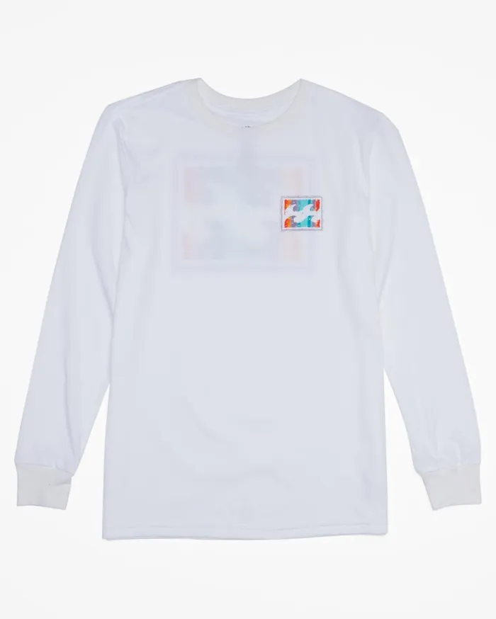 Billabong TShirts Men Boy039s Crayon Wave Long Sleeve TShirt White