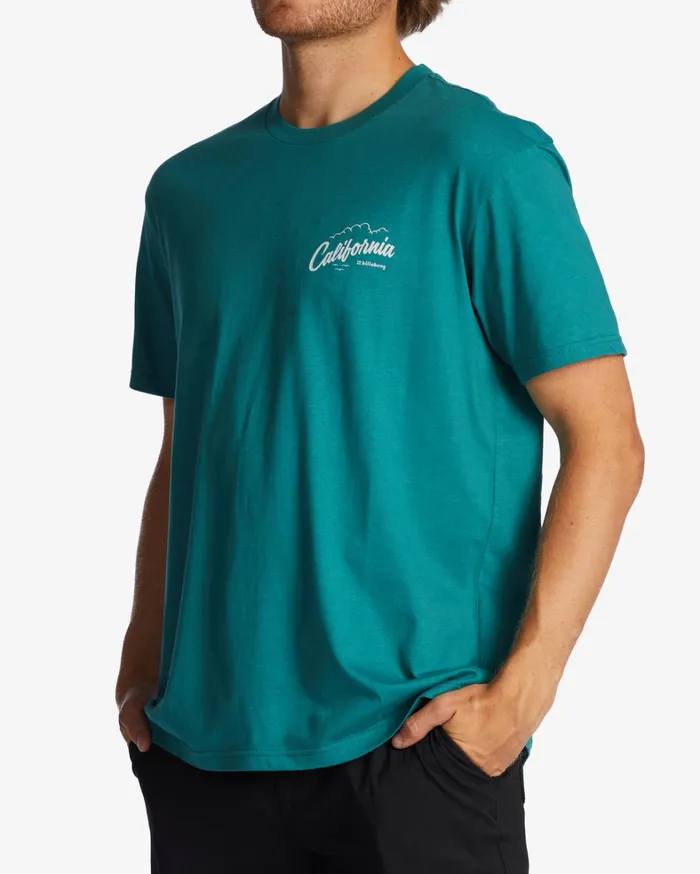 Billabong TShirts Men CA Greeter TShirt Teal Billabong TShirts Men CA Greeter TShirt Teal