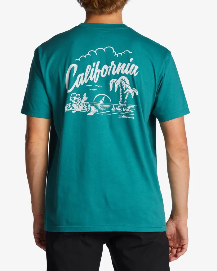 Billabong TShirts Men CA Greeter TShirt Teal Billabong TShirts Men CA Greeter TShirt Teal