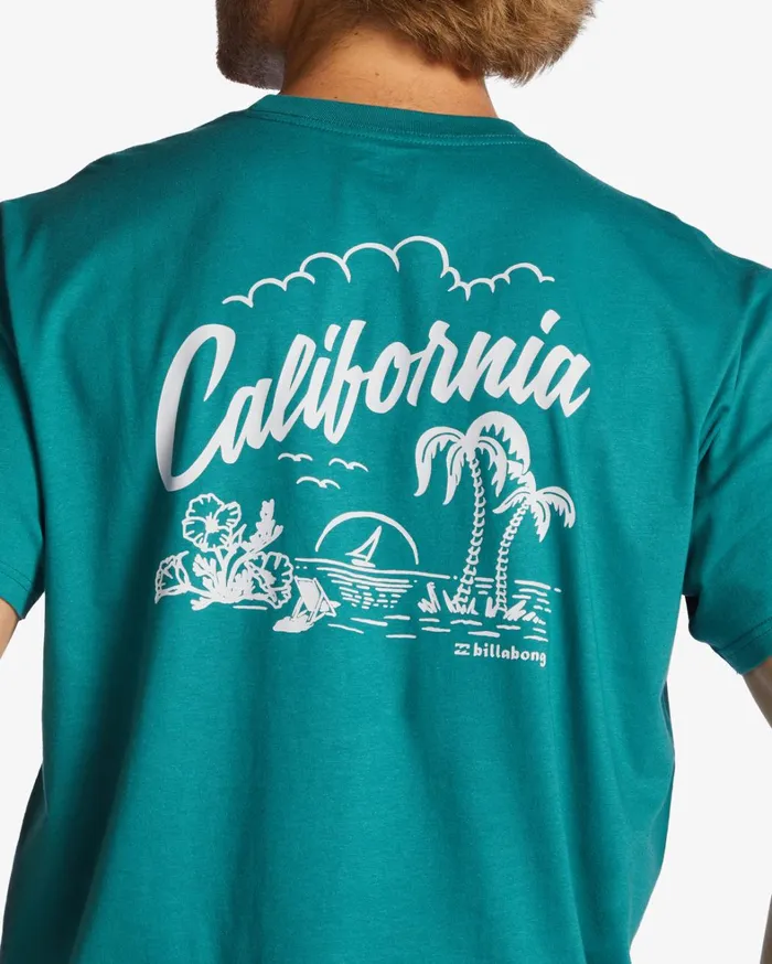 Billabong TShirts Men CA Greeter TShirt Teal Billabong TShirts Men CA Greeter TShirt Teal