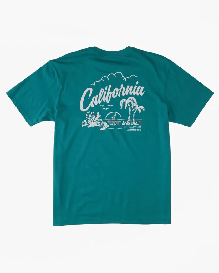 Billabong TShirts Men CA Greeter TShirt Teal Billabong TShirts Men CA Greeter TShirt Teal