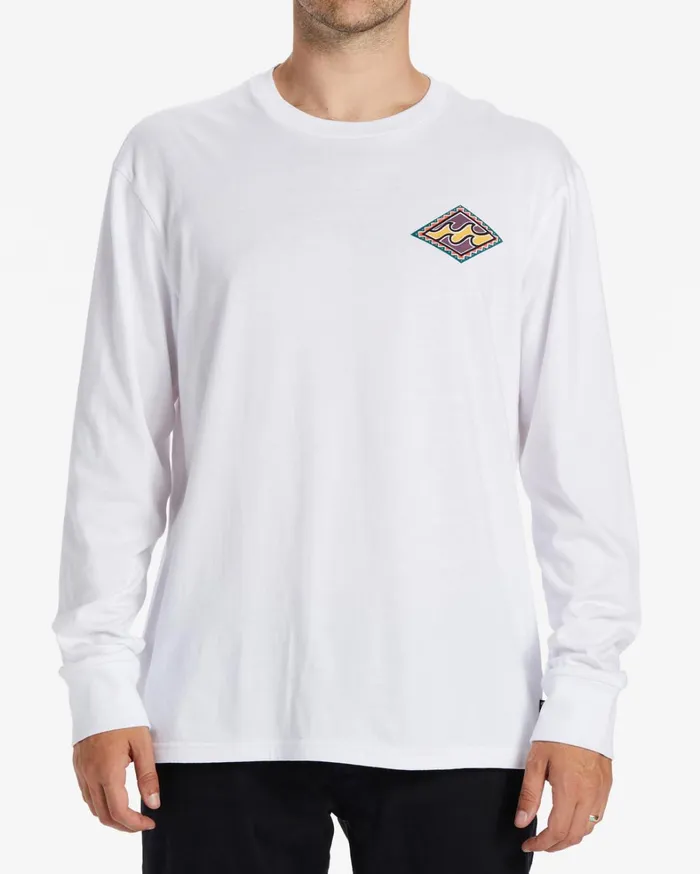 Billabong TShirts Men Crayon Wave Long Sleeve TShirt White