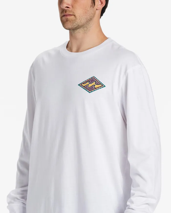 Billabong TShirts Men Crayon Wave Long Sleeve TShirt White Billabong TShirts Men Crayon Wave Long Sleeve TShirt White