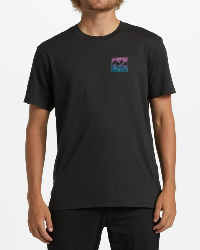 Billabong TShirts Men Crayon Wave TShirt Washed Black