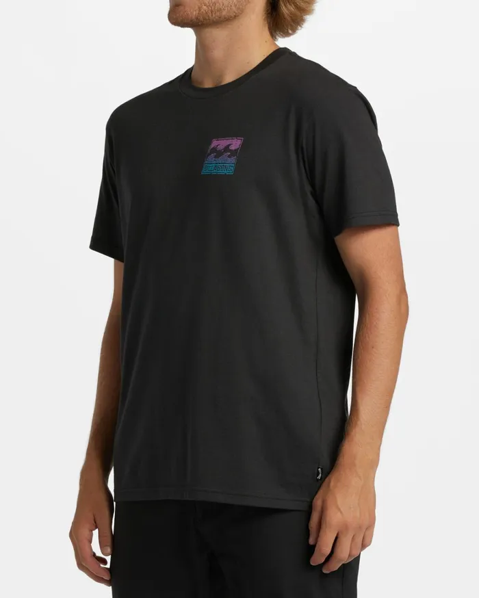 Billabong TShirts Men Crayon Wave TShirt Washed Black Billabong TShirts Men Crayon Wave TShirt Washed Black