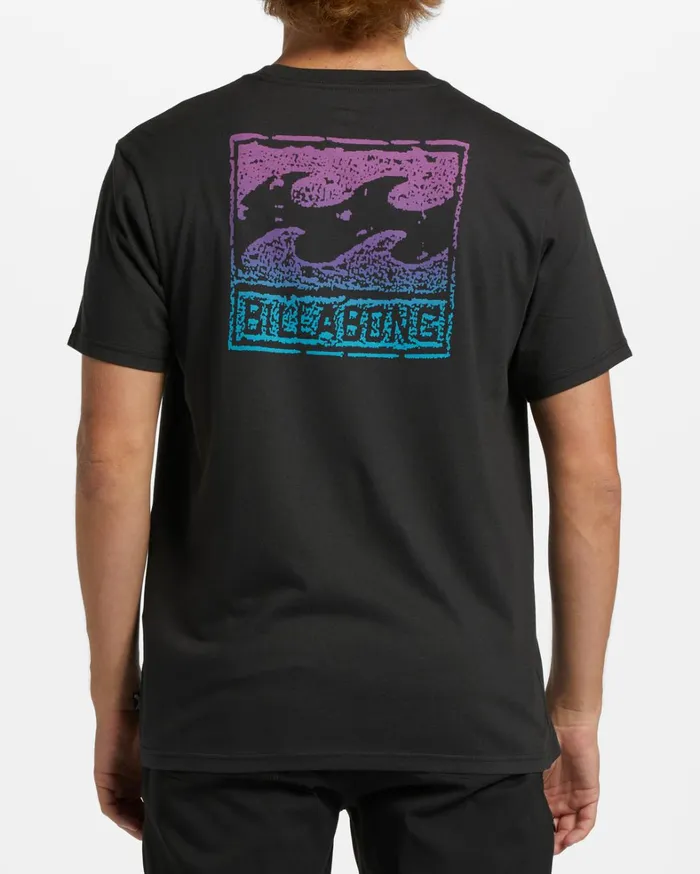 Billabong TShirts Men Crayon Wave TShirt Washed Black Billabong TShirts Men Crayon Wave TShirt Washed Black