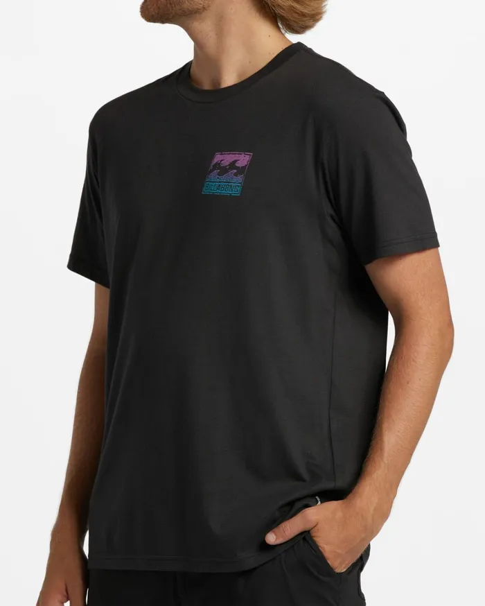 Billabong TShirts Men Crayon Wave TShirt Washed Black Billabong TShirts Men Crayon Wave TShirt Washed Black