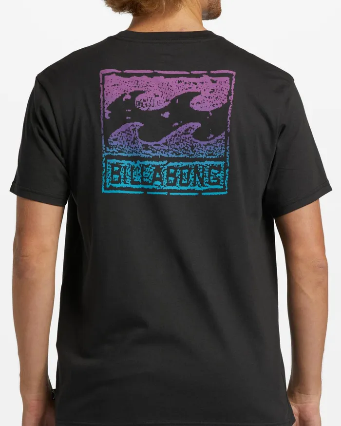 Billabong TShirts Men Crayon Wave TShirt Washed Black Billabong TShirts Men Crayon Wave TShirt Washed Black