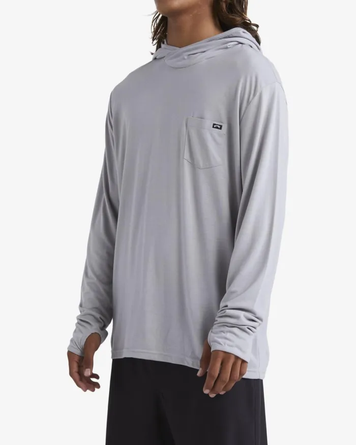 Billabong TShirts Men Eclipse Hooded Long Sleeve Surf TShirt Alloy Billabong TShirts Men Eclipse Hooded Long Sleeve Surf TShirt Alloy