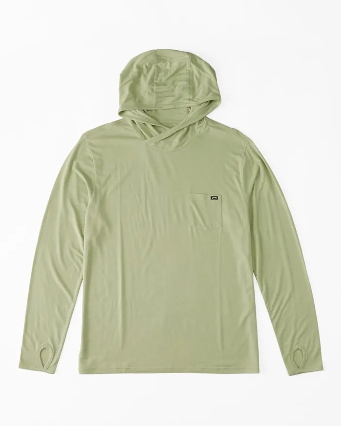 Billabong TShirts Men Eclipse Hooded Long Sleeve Surf TShirt Light Sage Billabong TShirts Men Eclipse Hooded Long Sleeve Surf TShirt Light Sage