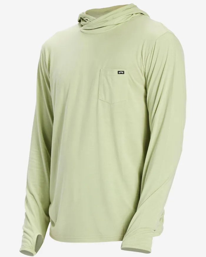 Billabong TShirts Men Eclipse Hooded Long Sleeve Surf TShirt Light Sage Billabong TShirts Men Eclipse Hooded Long Sleeve Surf TShirt Light Sage