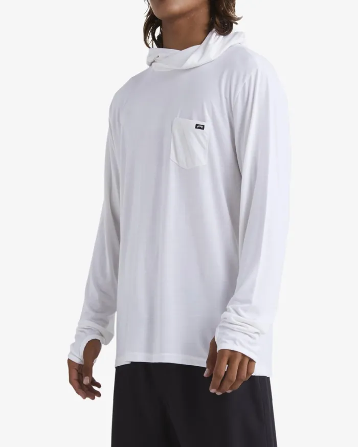 Billabong TShirts Men Eclipse Hooded Long Sleeve Surf TShirt White Billabong TShirts Men Eclipse Hooded Long Sleeve Surf TShirt White
