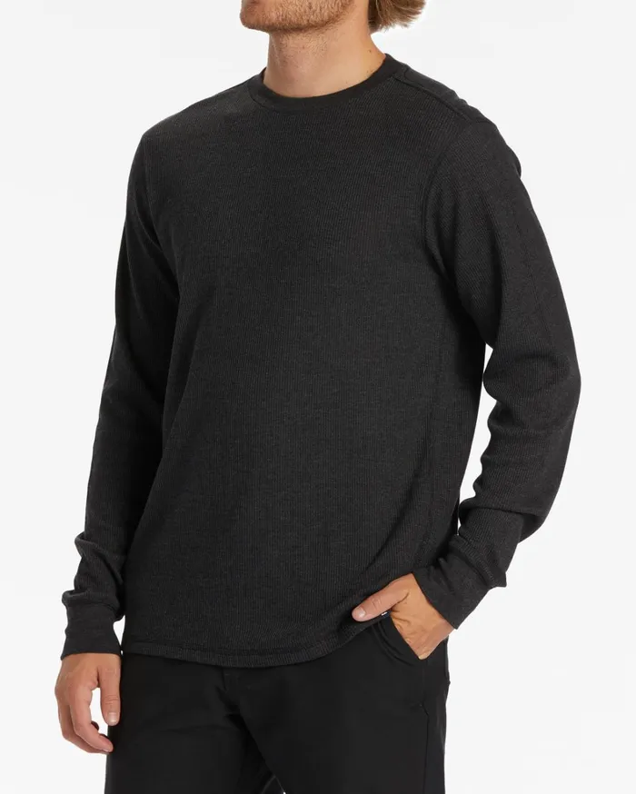 Billabong TShirts Men Essential Long Sleeve Thermal Top Black Heather Billabong TShirts Men Essential Long Sleeve Thermal Top Black Heather