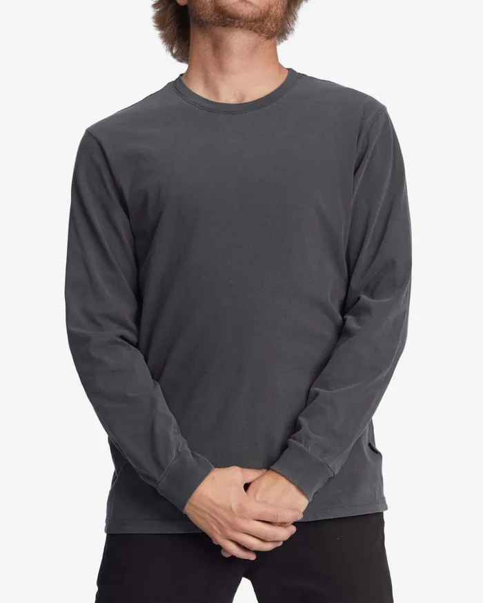 Billabong TShirts Men Essential Wave Washed Long Sleeve TShirt Charcoal Billabong TShirts Men Essential Wave Washed Long Sleeve TShirt Charcoal