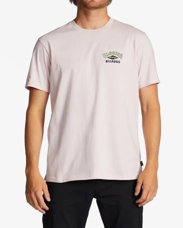 Billabong TShirts Men Florida Arch TShirt Pink Haze