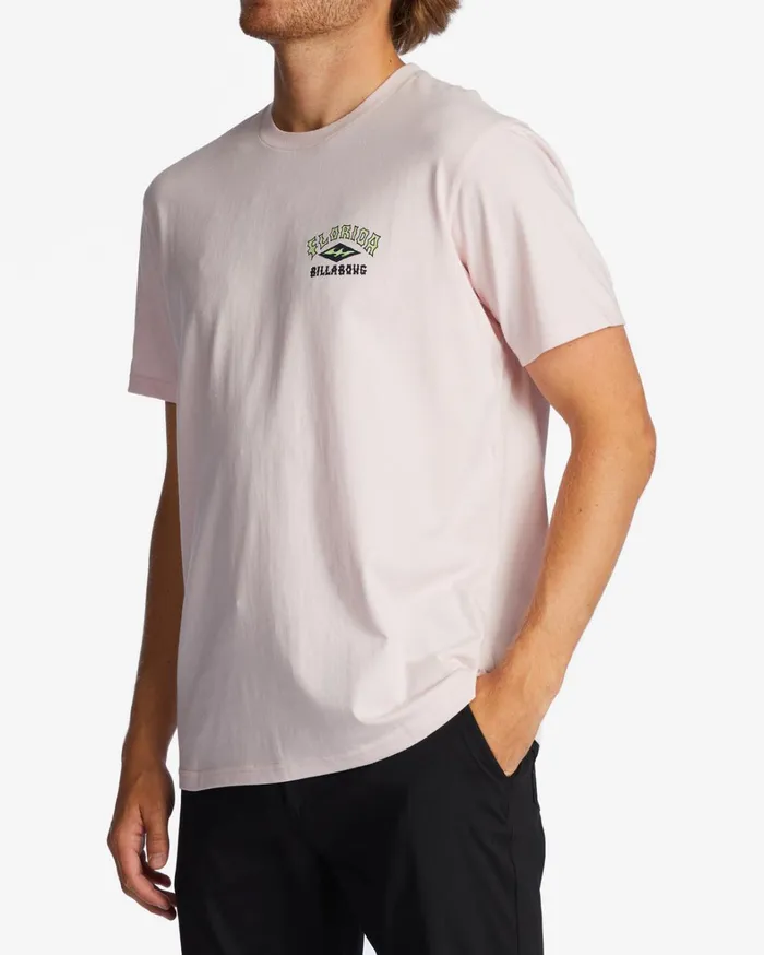 Billabong TShirts Men Florida Arch TShirt Pink Haze Billabong TShirts Men Florida Arch TShirt Pink Haze